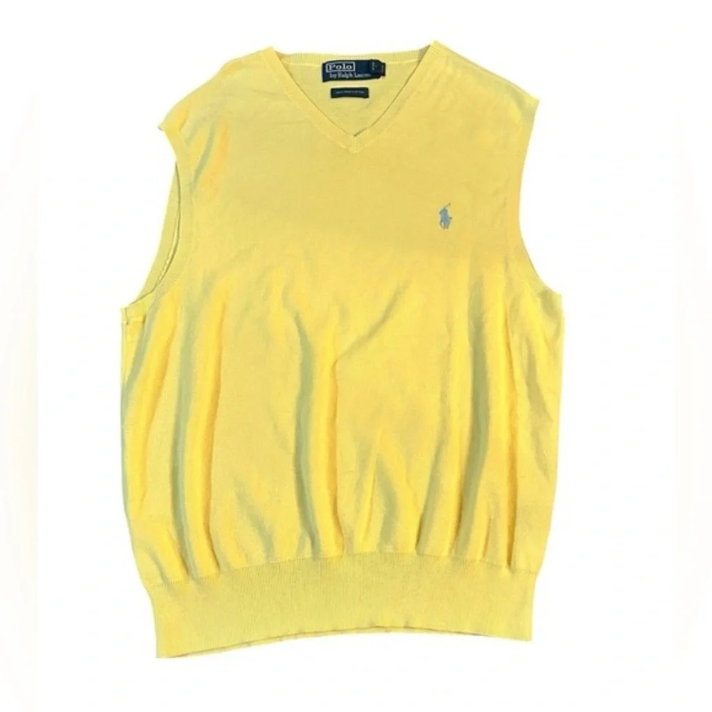 Polo Ralph Lauren 100% Pima Cotton Vest - Mens Size Medium Yellow